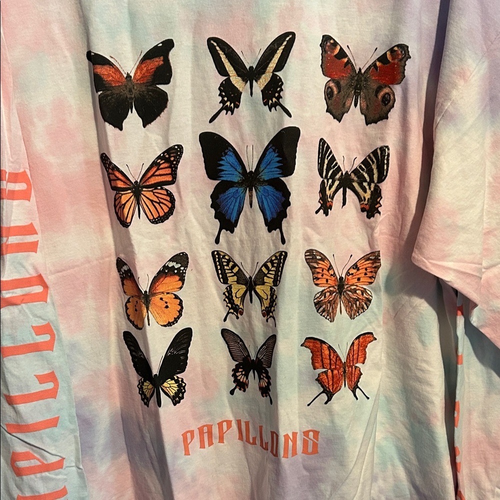 Fashion Nova Butterfly Long Sleeve Tee - Pastel Tie-Dye - Picture 4 of 5